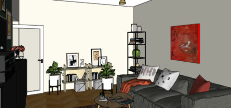 Návrh obývacího pokoje pro byt od designérky Ivy Černé